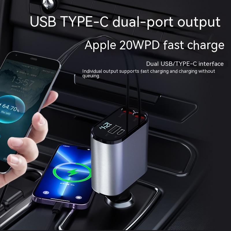 100W Super Fast Car Charger - USB & USB-C